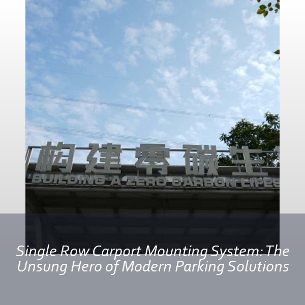 Single Row Carport Mounting System: The Unsung Hero of Modern Parking Solutions